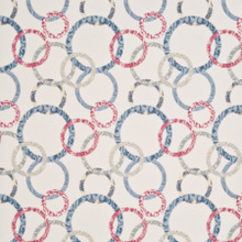 Baker Lifestyle Wallcovering Roundel Cherry/Denim/Cream