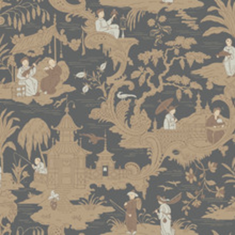 Cole & Son Wallcovering Chinese Toile Charcoal
