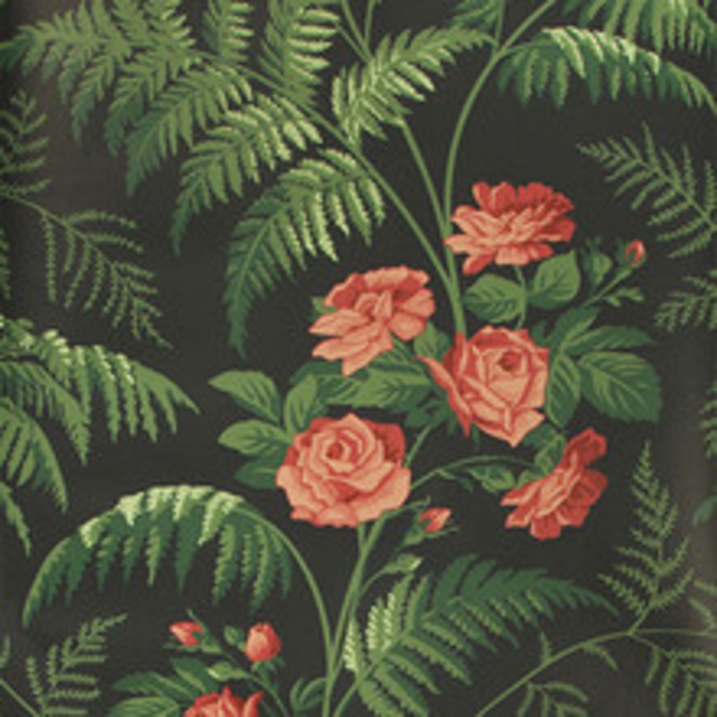Cole & Son Wallcovering Rose Red/L Green/Charcoal
