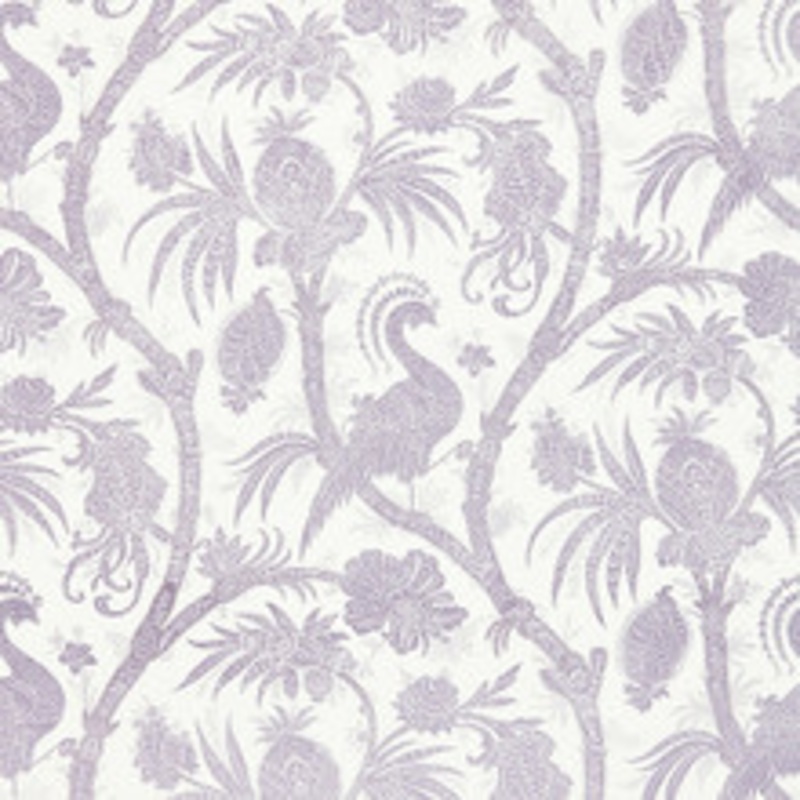 Scalamandre
 Fabric Balinese Peacock Linen Print/Lavender Sc 000216575