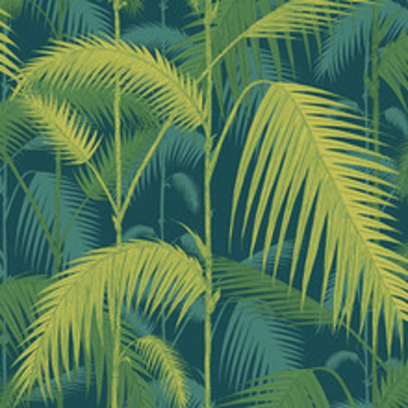 Cole & Son Wallcovering Palm Jungle Petrol/Lime
