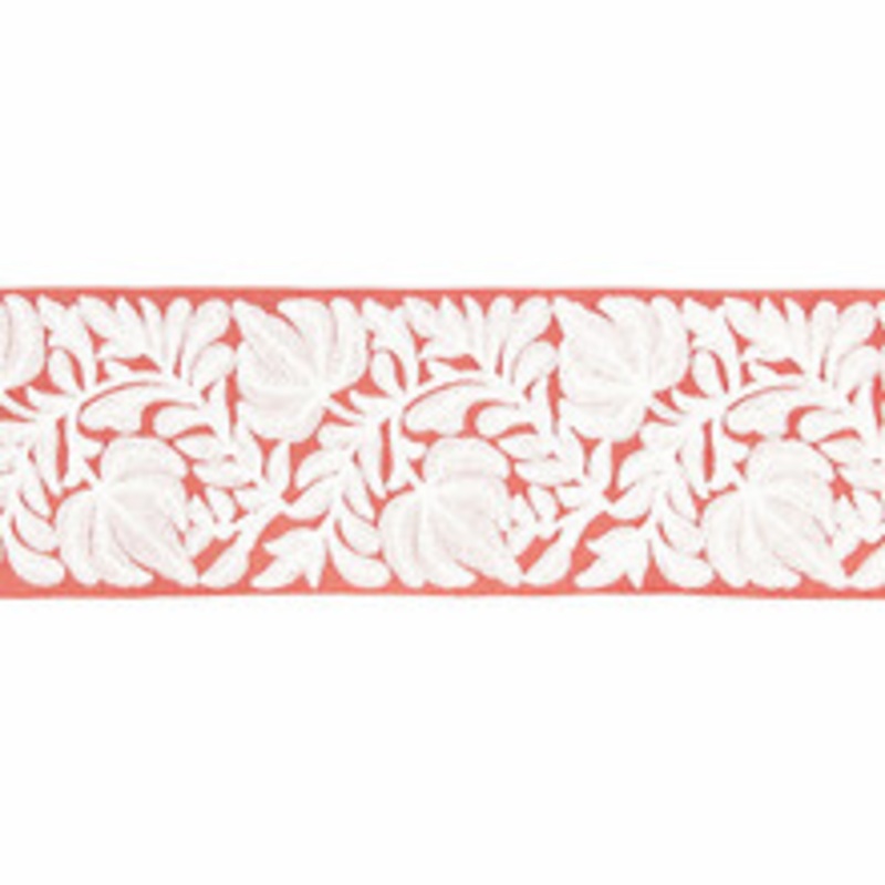 Scalamandre
 Trim Coventry Embroidered Tape/Coral Sc 0004T3296