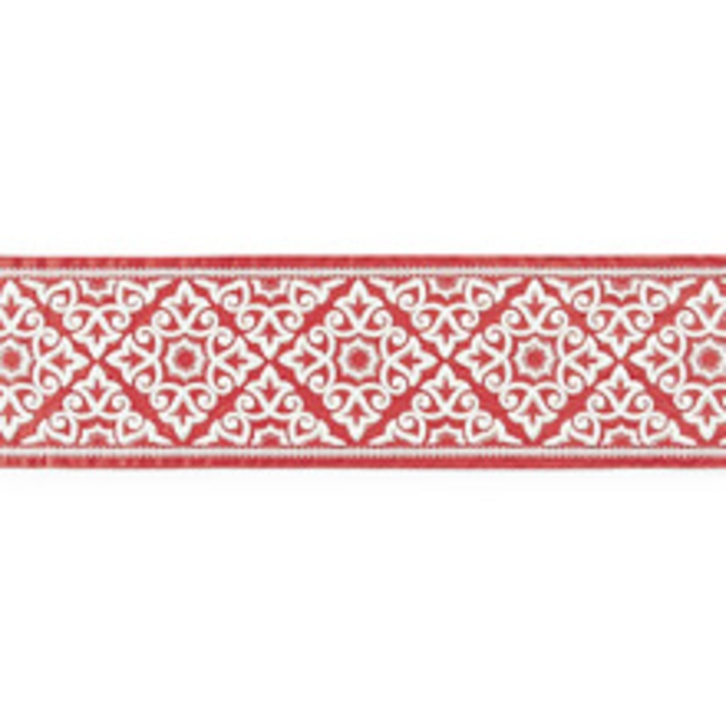 Scalamandre
 Trim Ornamental Embroidered Tape/Coral Sc 0003T3320