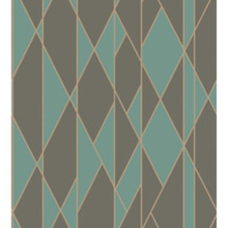 Cole & Son Wallcovering Oblique Teal And Black