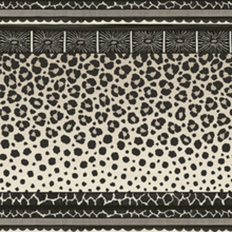 Cole & Son Wallcovering Zulu Border Black & White