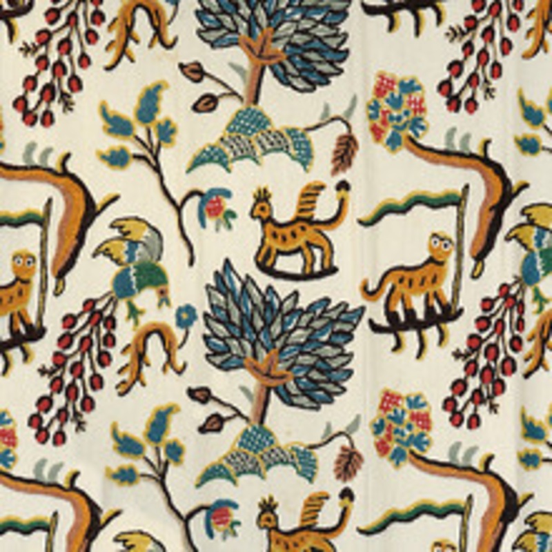 Old World Weavers Fabric Fables – Jawahar Crewel/Blue / Multi Bh 00010031