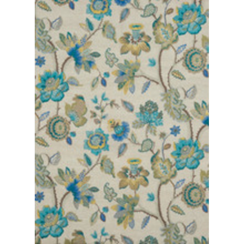 G P & J Baker Fabric Dryden Teal/Gilt