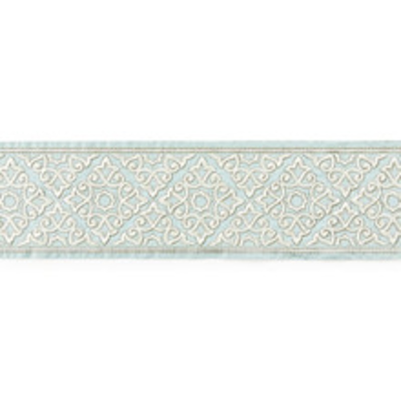 Scalamandre
 Trim Ornamental Embroidered Tape/Aquamarine Sc 0002T3320
