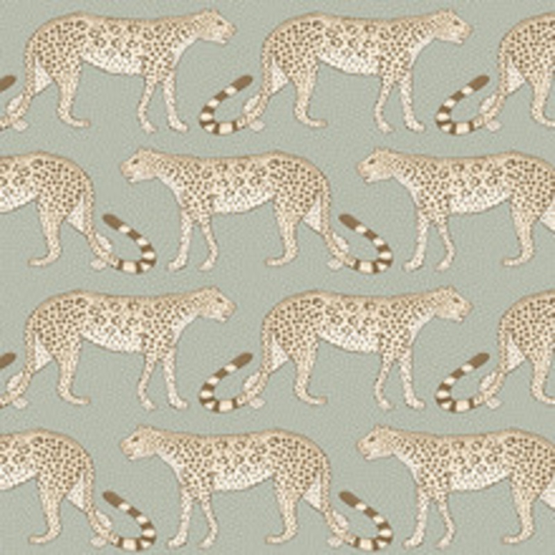 Cole & Son Wallcovering Leopard Walk Olive & White