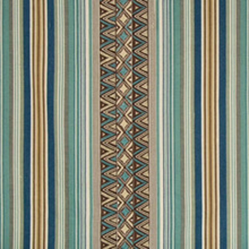 Lee Jofa Fabric Dallol Stripe Teal/Brown