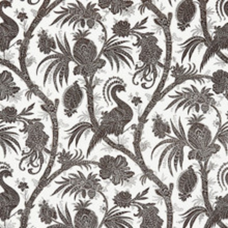 Scalamandre
 Fabric Balinese Peacock Linen Print/Java Sc 000616575