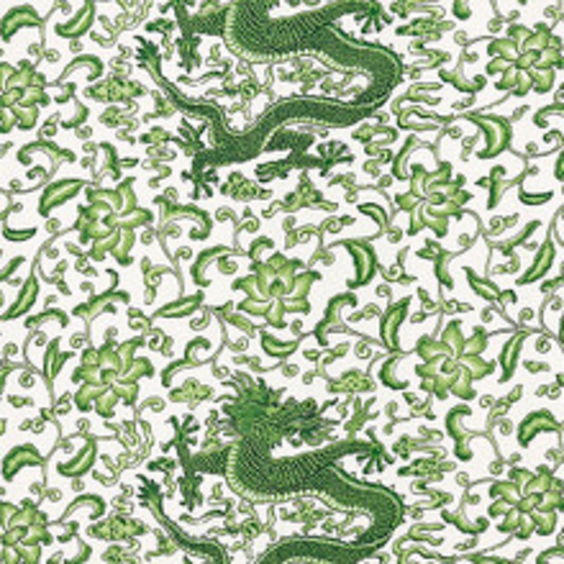 Scalamandre
 Fabric Chi’En Dragon Linen Print/Jade Sc 000216558