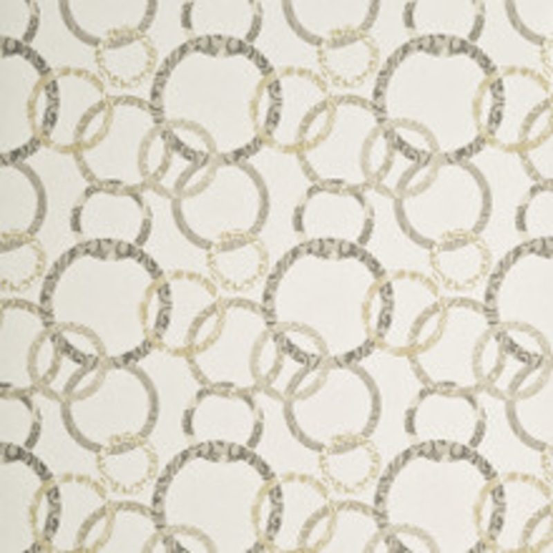 Baker Lifestyle Wallcovering Roundel Ivory/Stone