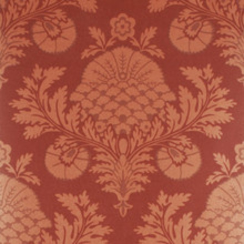 Mulberry Wallcovering Palace Damask Copper/Red