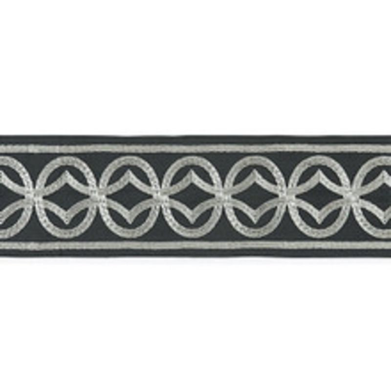 Scalamandre
 Trim Athena Embroidered Tape/Charcoal Sc 0004T3305