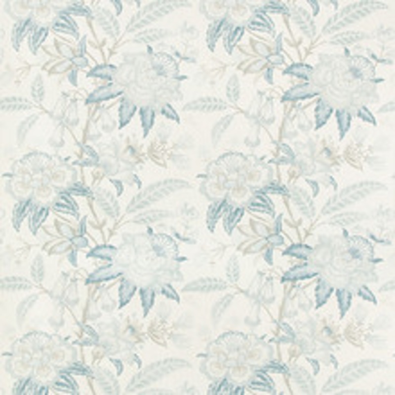 Lee Jofa Fabric Davenport Print Frost Blue
