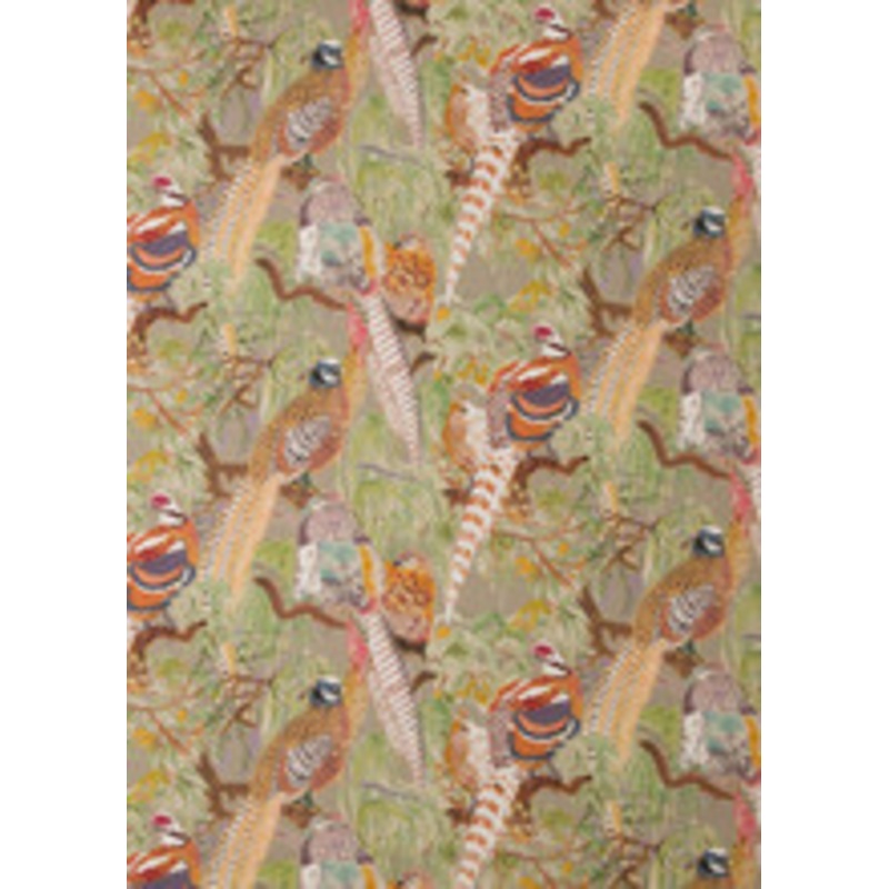 Mulberry Fabric Game Birds Linen Stone/Multi