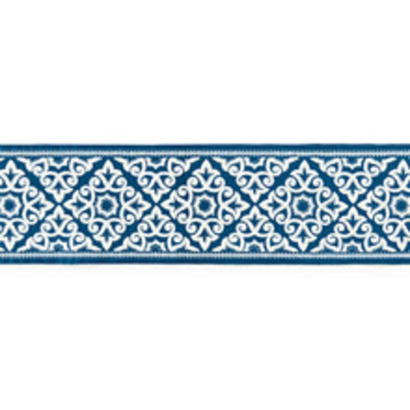 Scalamandre
 Trim Ornamental Embroidered Tape/Porcelain Sc 0005T3320