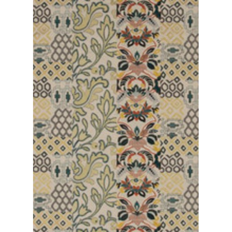 G P & J Baker Fabric Queen’S Sampler Amber/Emerald
