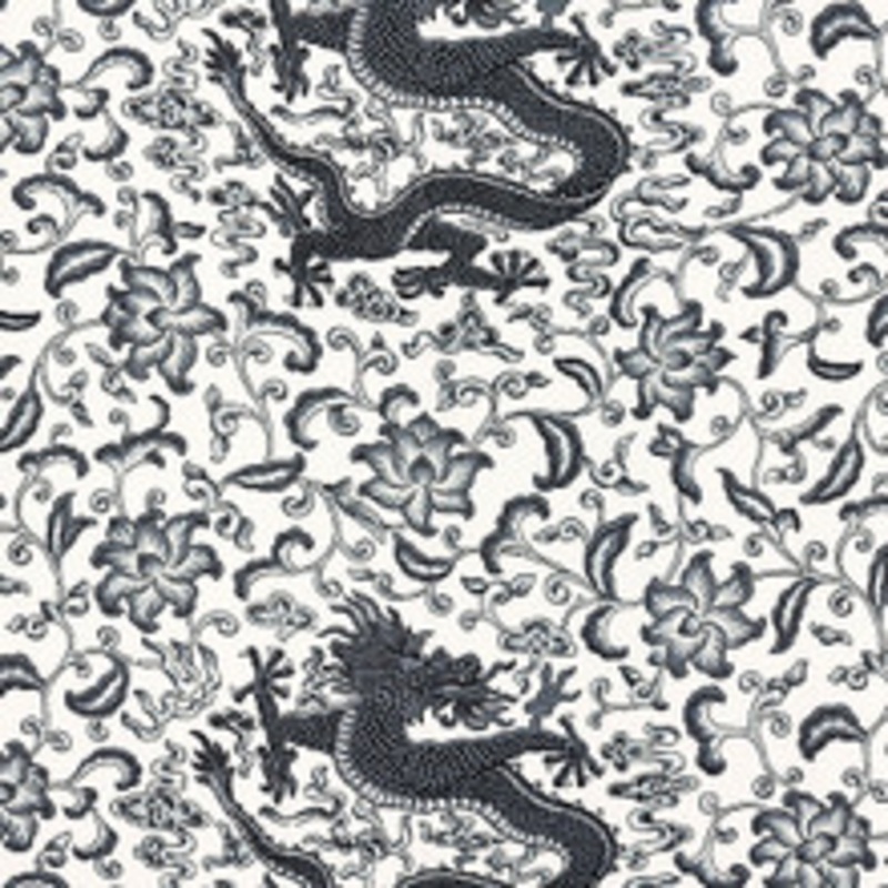 Scalamandre
 Fabric Chi’En Dragon Linen Print/Charcoal Sc 000516558