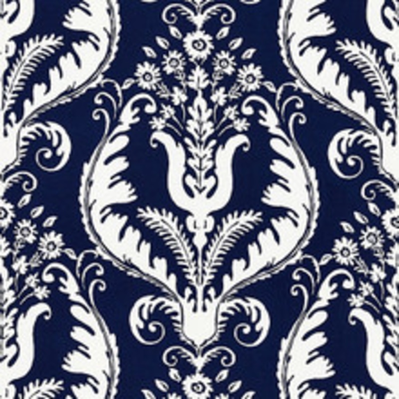Scalamandre
 Fabric Primavera Linen Print/Navy Sc 000516597