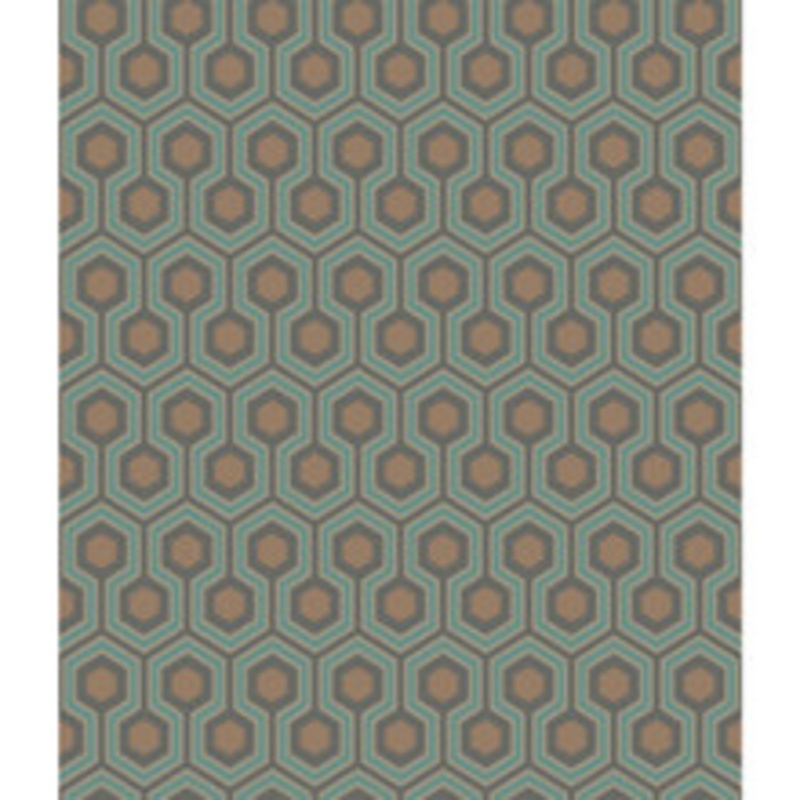 Cole & Son Wallcovering Hicks Hexagon Teal/Gold