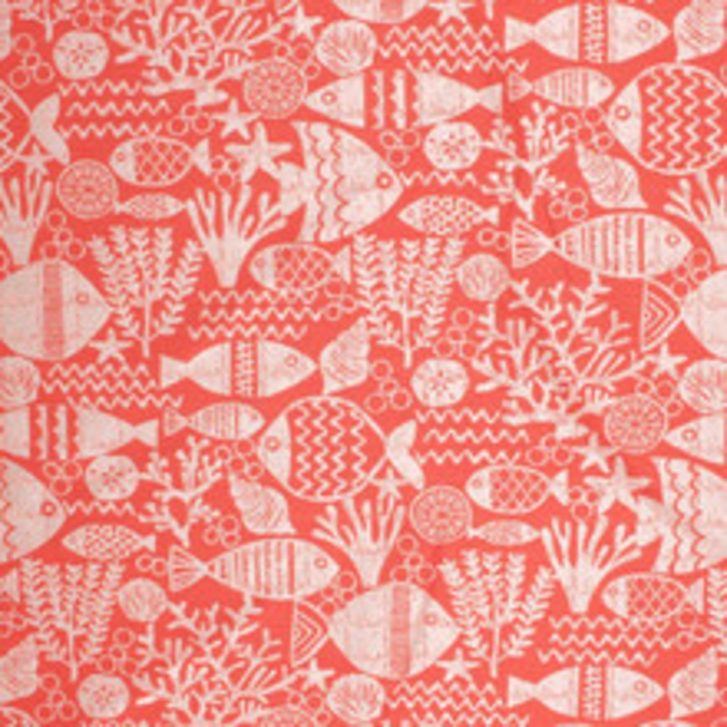 RM CoCo Fabric Fish Tale Io Coral Red