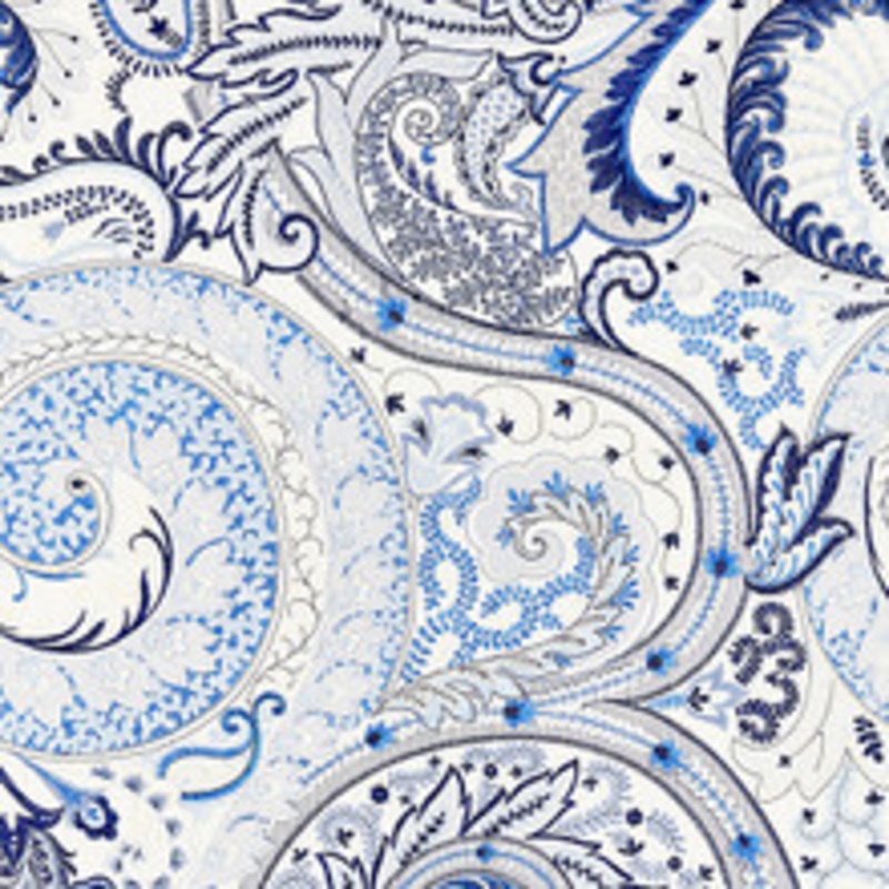 Scalamandre
 Fabric Malabar Paisley Embroidery/Porcelain Sc 000227124