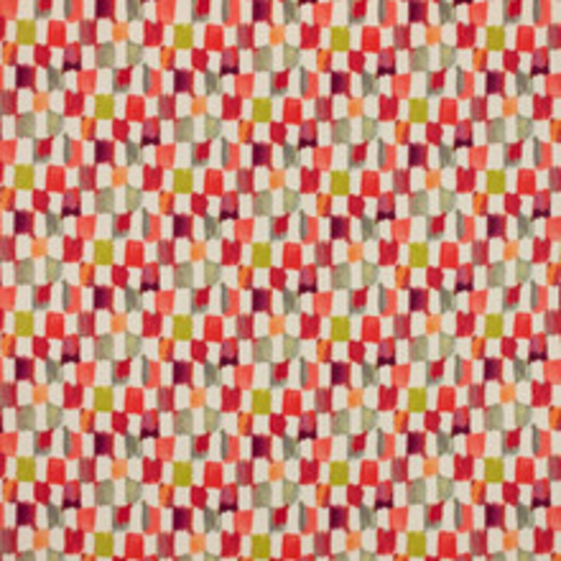 RM CoCo Fabric Brushstroke Check Poppy