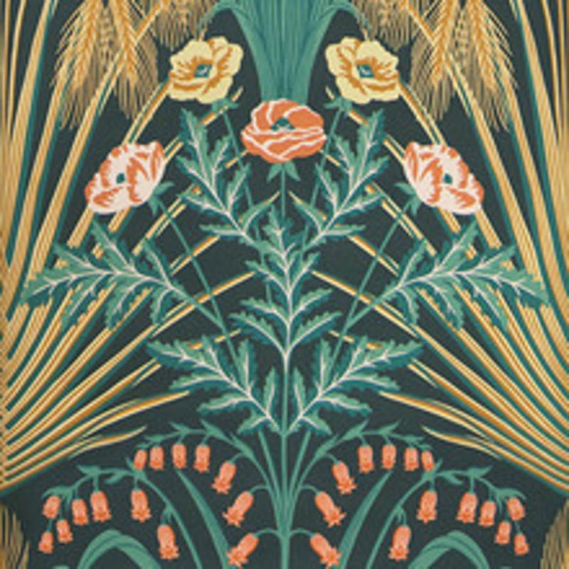 Cole & Son Wallcovering Bluebell Teal/Gold/Petrol
