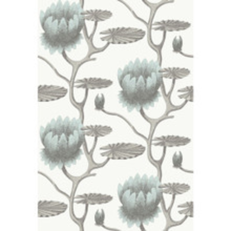 Cole & Son Wallcovering Summer Lily Aqua/White