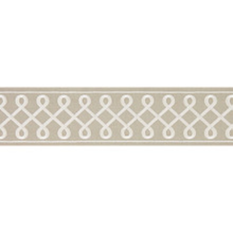 Scalamandre
 Trim Soutache Embroidered Tape/Pearl Grey Sc 0002T3281