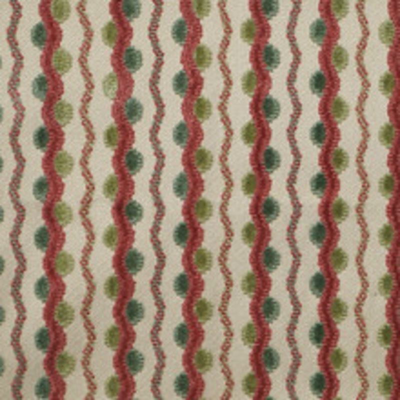 Old World Weavers Fabric Lavina Squiggle/Raspberry Leaf Bx 31964059