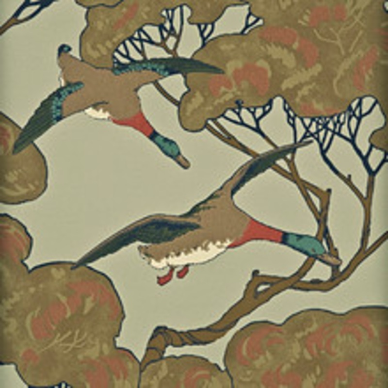 Mulberry Wallcovering Flying Ducks Sky/Moss