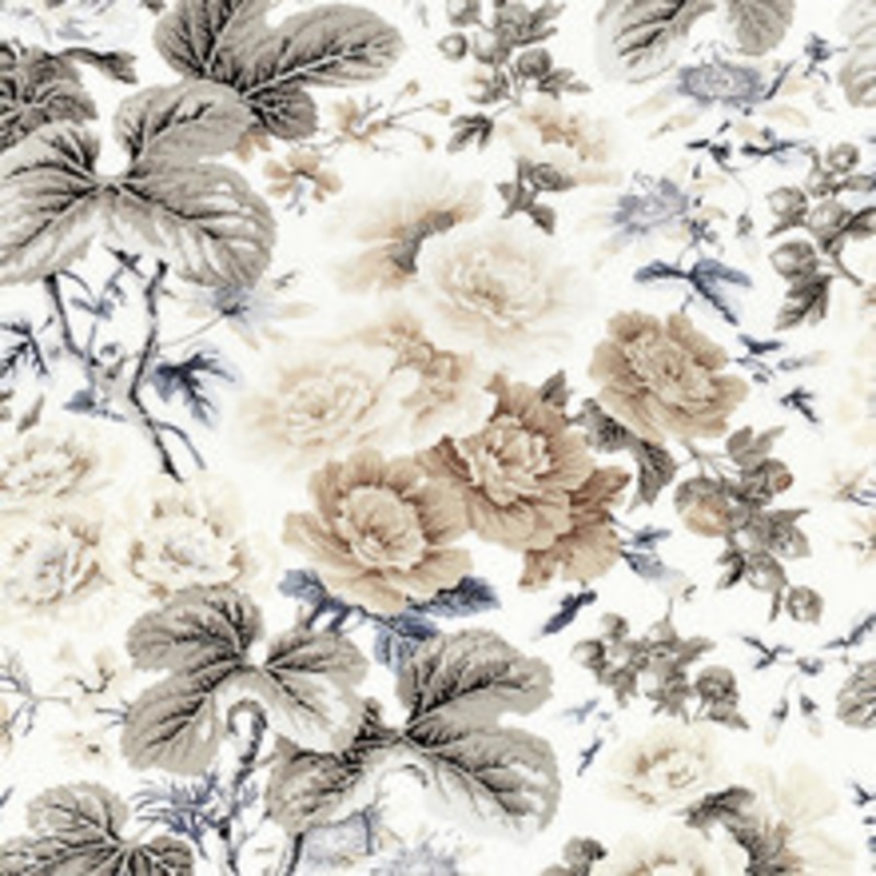 Scalamandre
 Fabric Highgrove Linen Print/Winter Sky Sc 000116595