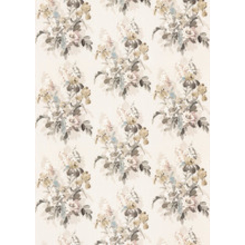 G P & J Baker Fabric Bird & Iris Ivory/Mole