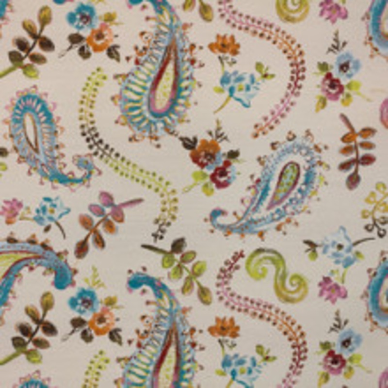 RM CoCo Fabric Watercolor Paisley Sea Coral