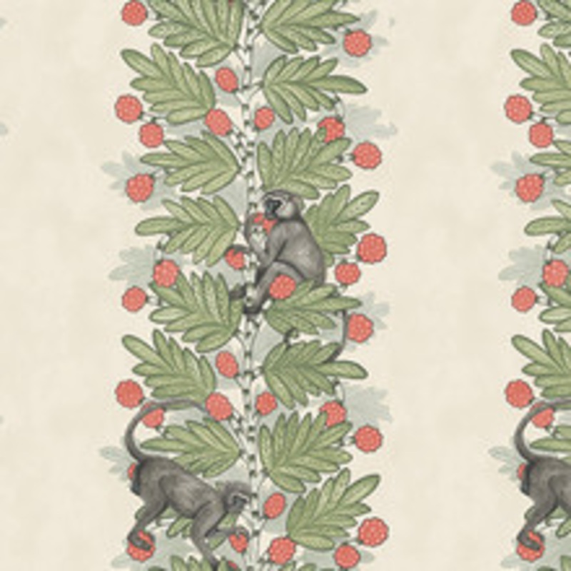 Cole & Son Wallcovering Acacia Green & Coral Berries