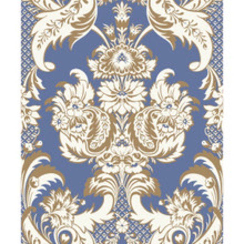 Cole & Son Wallcovering Wyndham Blue And Gold