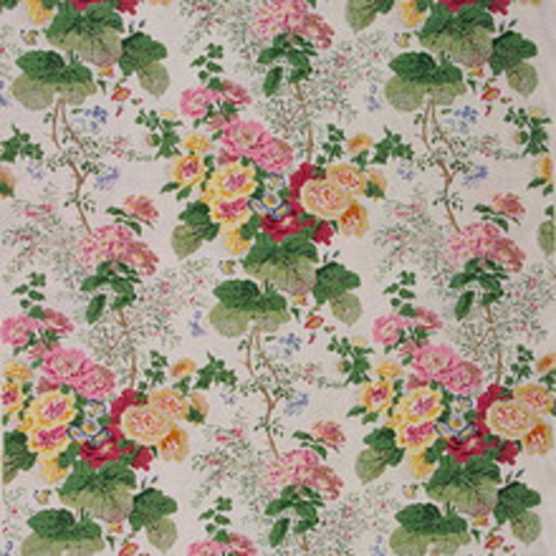 Lee Jofa Fabric Hollyhock Hb Wht/Pink