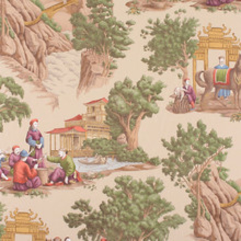 Old World Weavers Fabric Mandarin Toile/Document Fb 0002Ma29