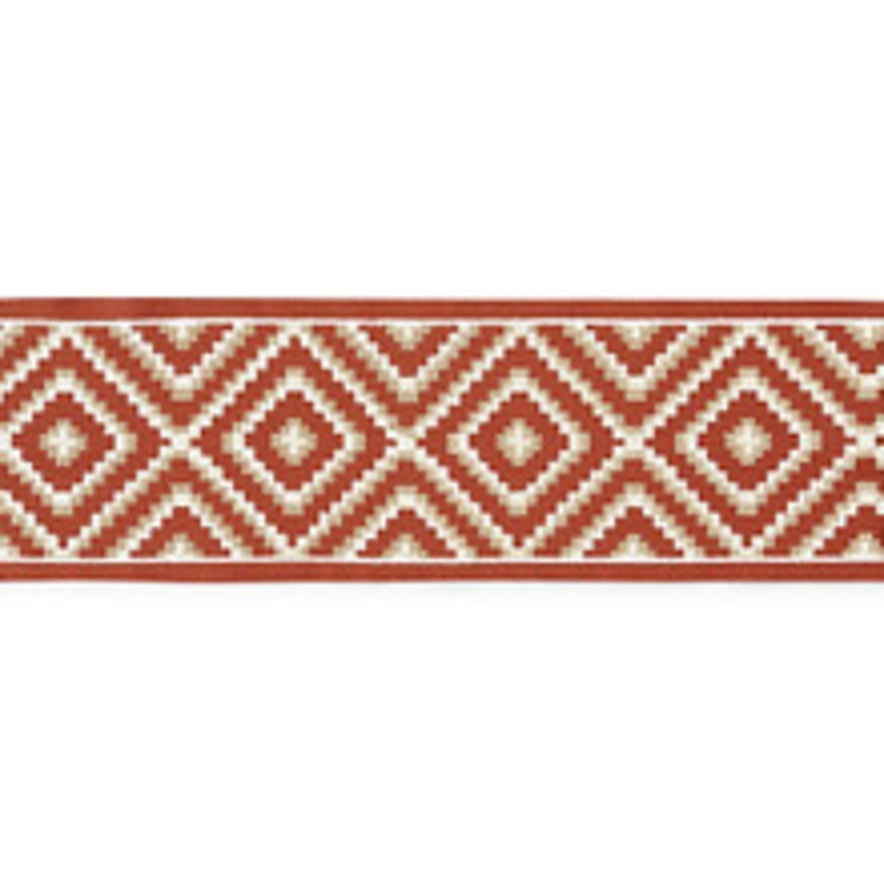Scalamandre
 Trim Medina Embroidered Tape/Carnelian Sc 0003T3306