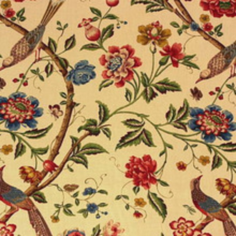 G P & J Baker Fabric Elinors Chinese Cream/Brick