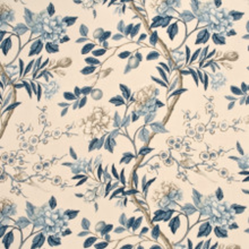 G P & J Baker Fabric Emperor’S Garden Blue/Cream