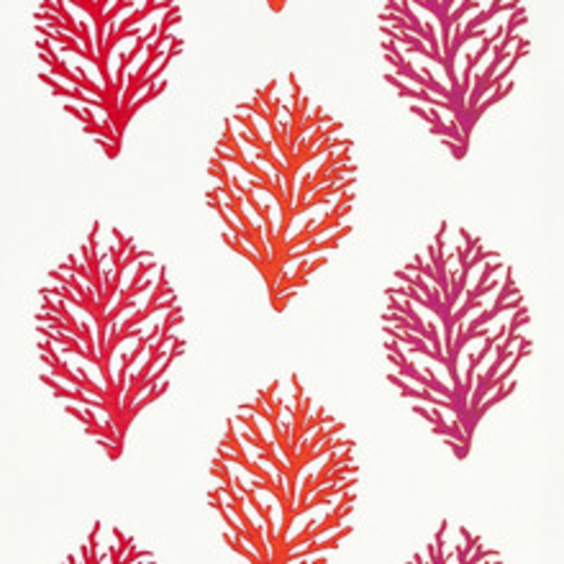 Grey Watkins Fabric Coral Reef Embroidery/Passion Fruit Gw 000127204