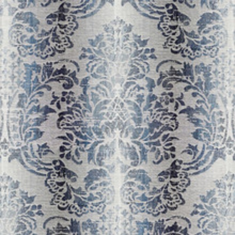 Scalamandre
 Fabric Sorrento Linen Damask/Indigo Sc 000427093