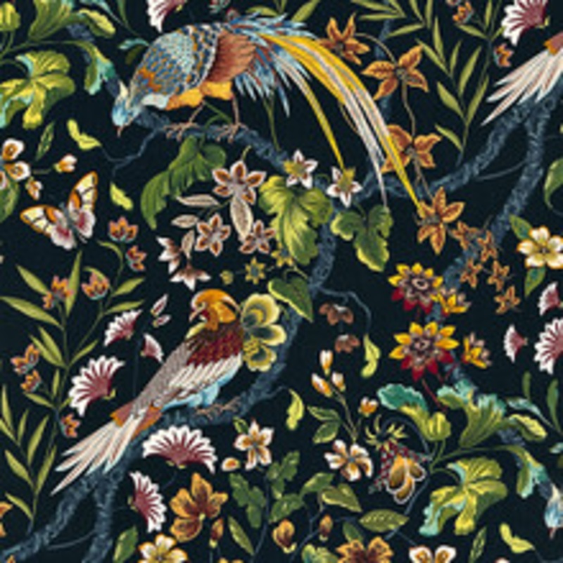 Old World Weavers Fabric Botany Bay/Black Ruby Jp 00021340