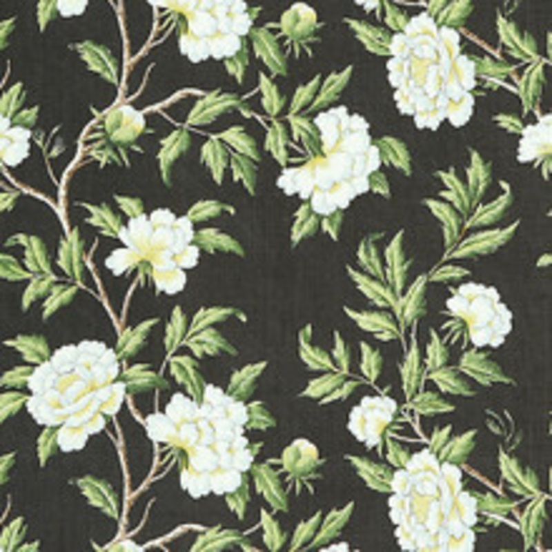 Scalamandre
 Fabric Peonia Linen Print/Onyx Sc 000316616