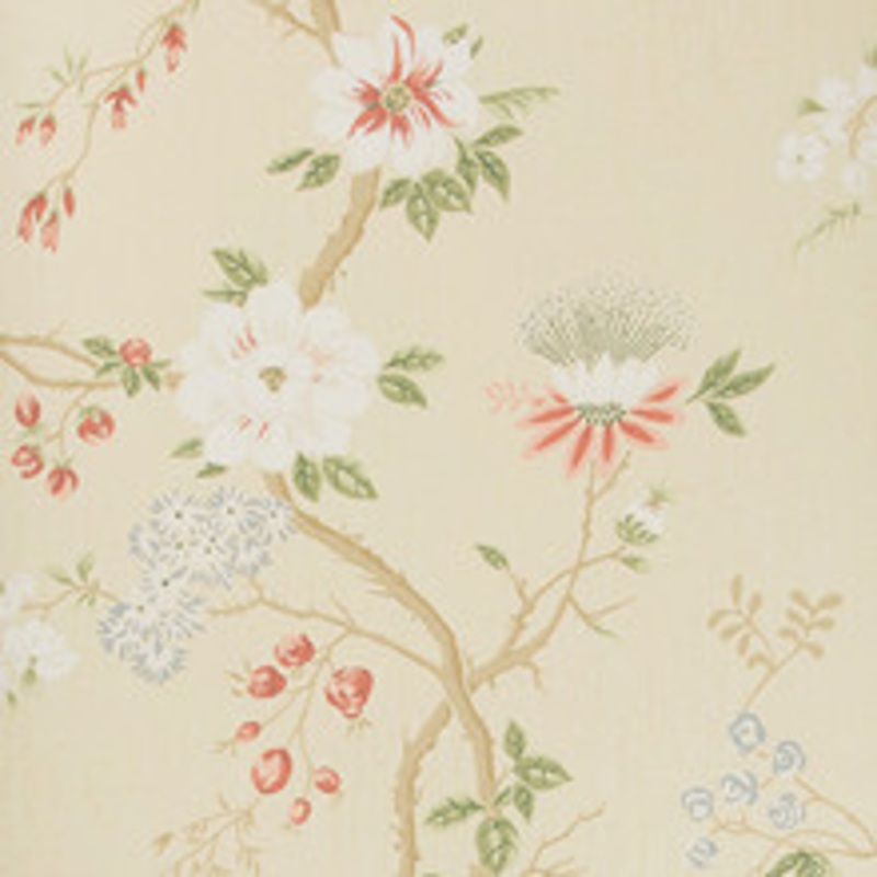 Cole & Son Wallcovering Camellia Coral/Sage/Butterc