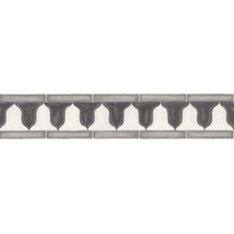 Cole & Son Wallcovering Zellige Border Soot & Snow